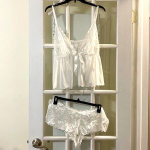 NWT Shein size 4x 2 piece white lingerie set